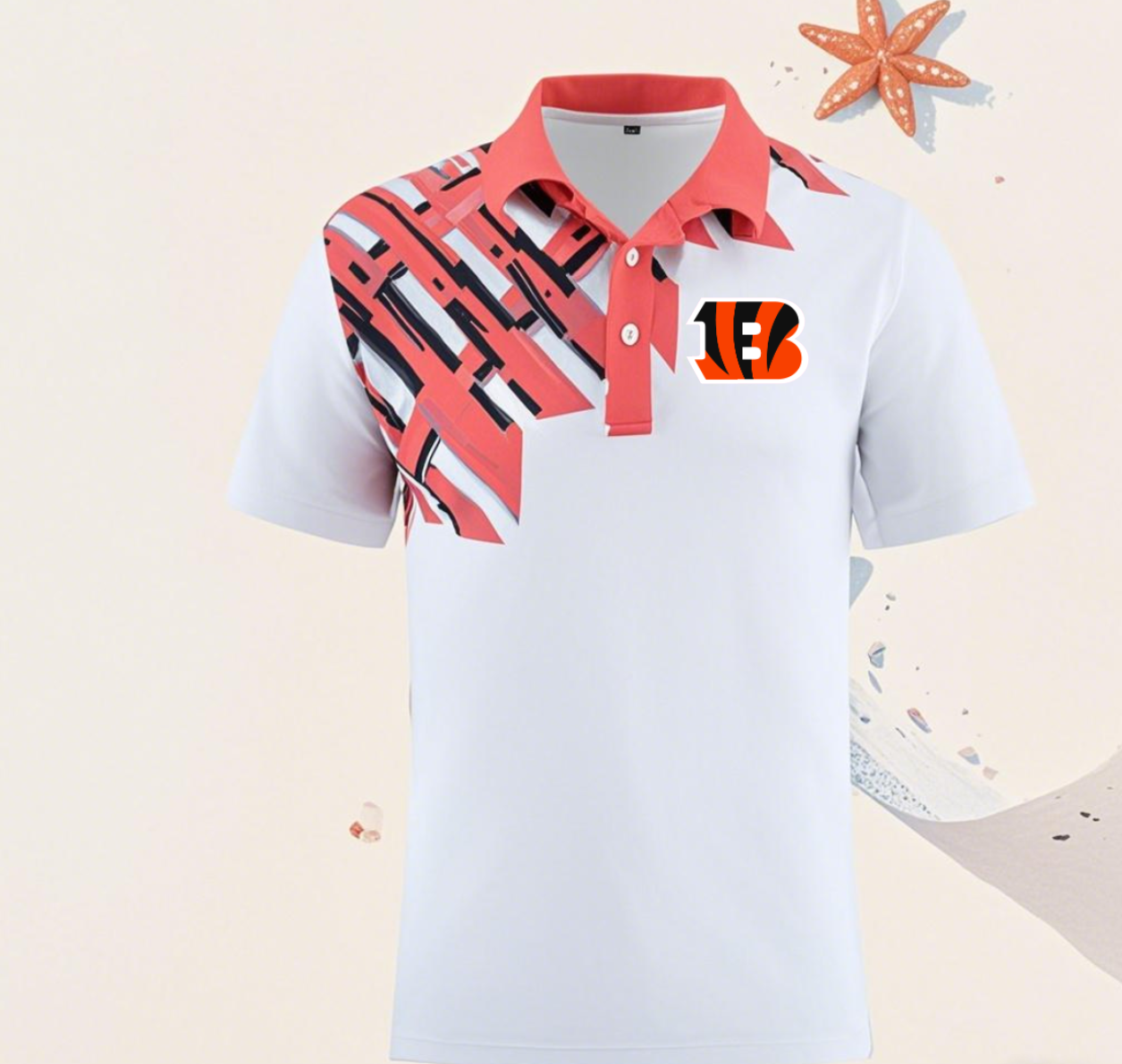 Cincinnati Bengals white style #2 Men 2025 NFL polo T shirt